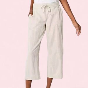 Liz Claiborne Wide Leg Pull-On Pants – Cream Linen | Size M | Clean Girl
